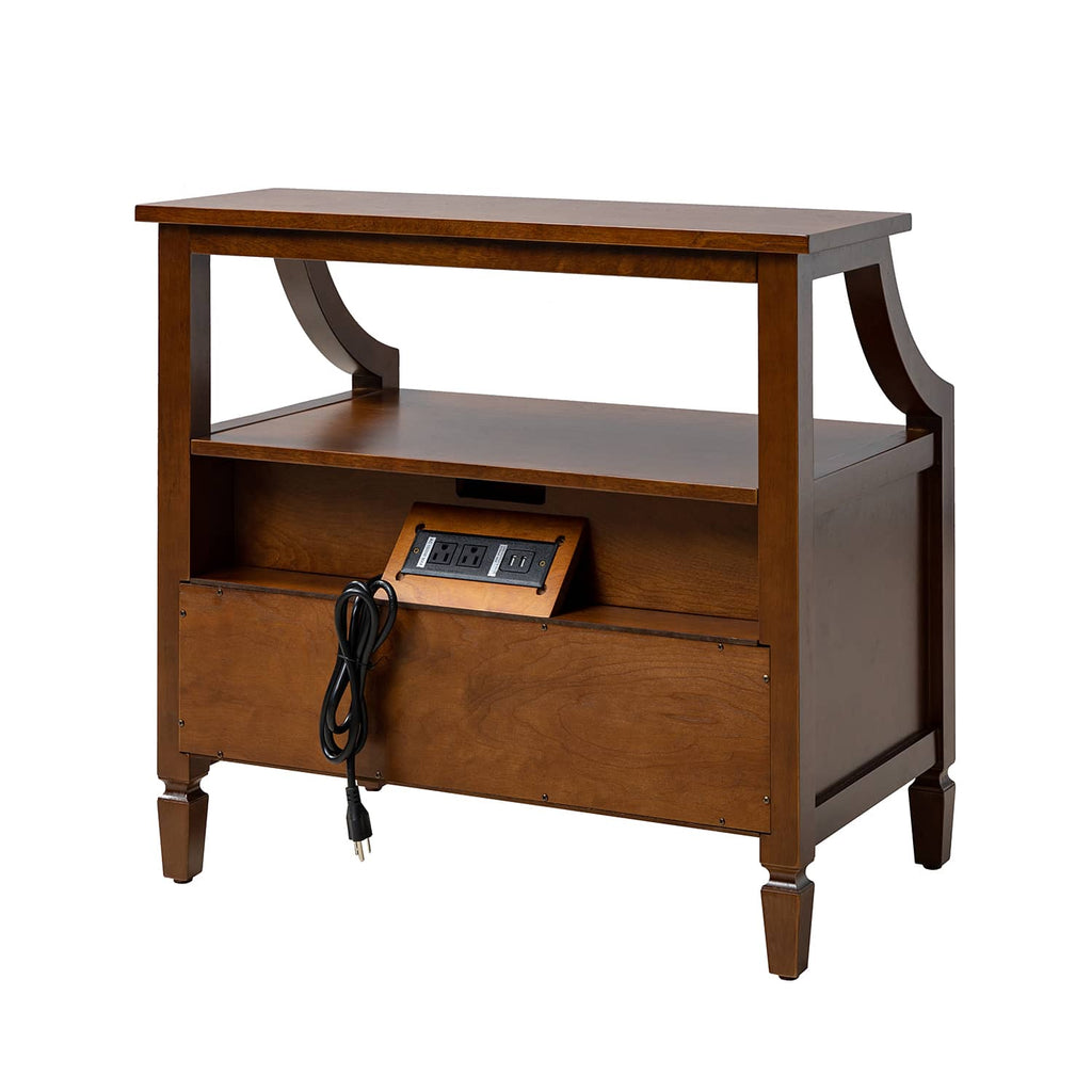 Grace 2 - Drawer Nightstand Chest with Built-in Outlets