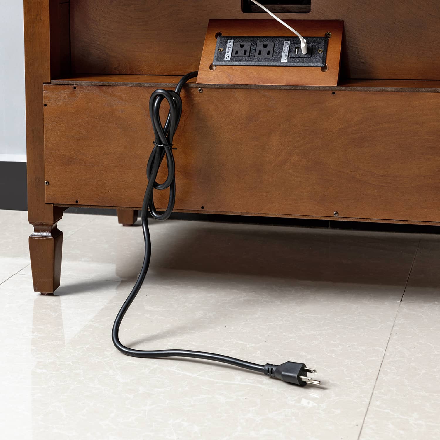 Grace 2 - Drawer Nightstand Chest with Built-in Outlets