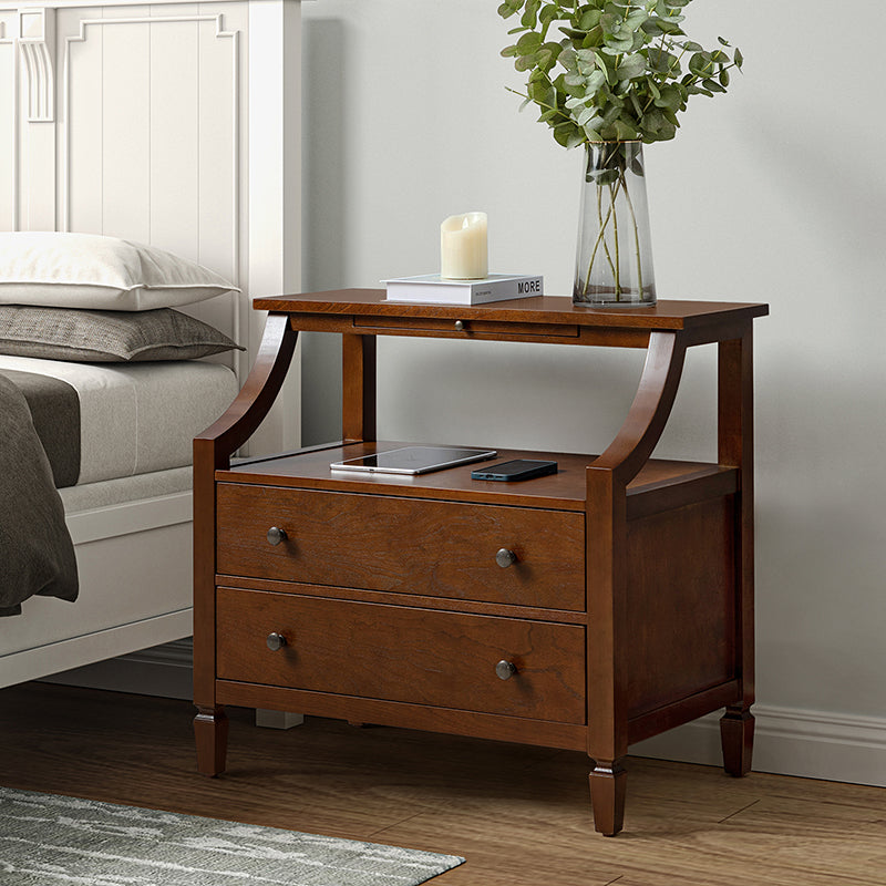 Grace 2 - Drawer Nightstand Chest with Built-in Outlets