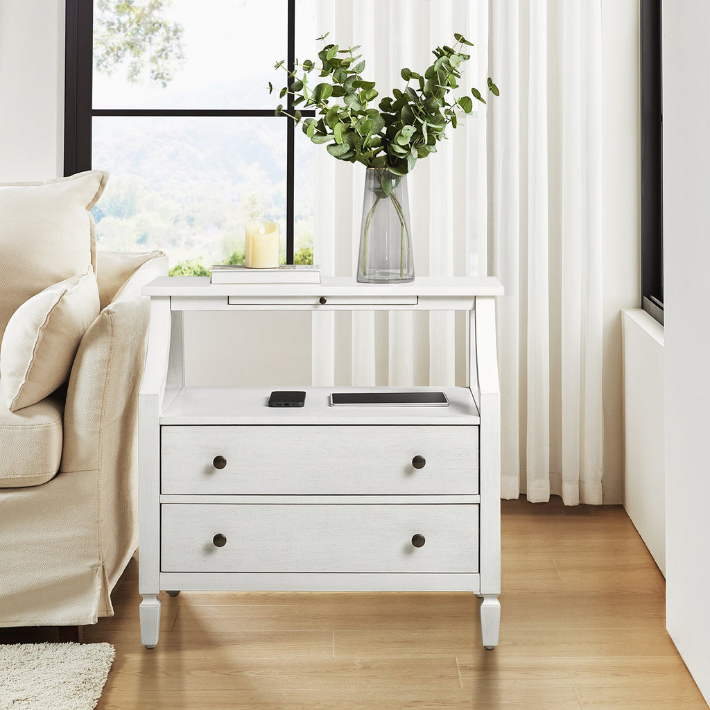 Grace 2 - Drawer Nightstand Chest with Built-in Outlets