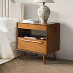 Giralda 2-Drawer Mid-century Modern Nightstand with Built-In Outlets(Optional Types)