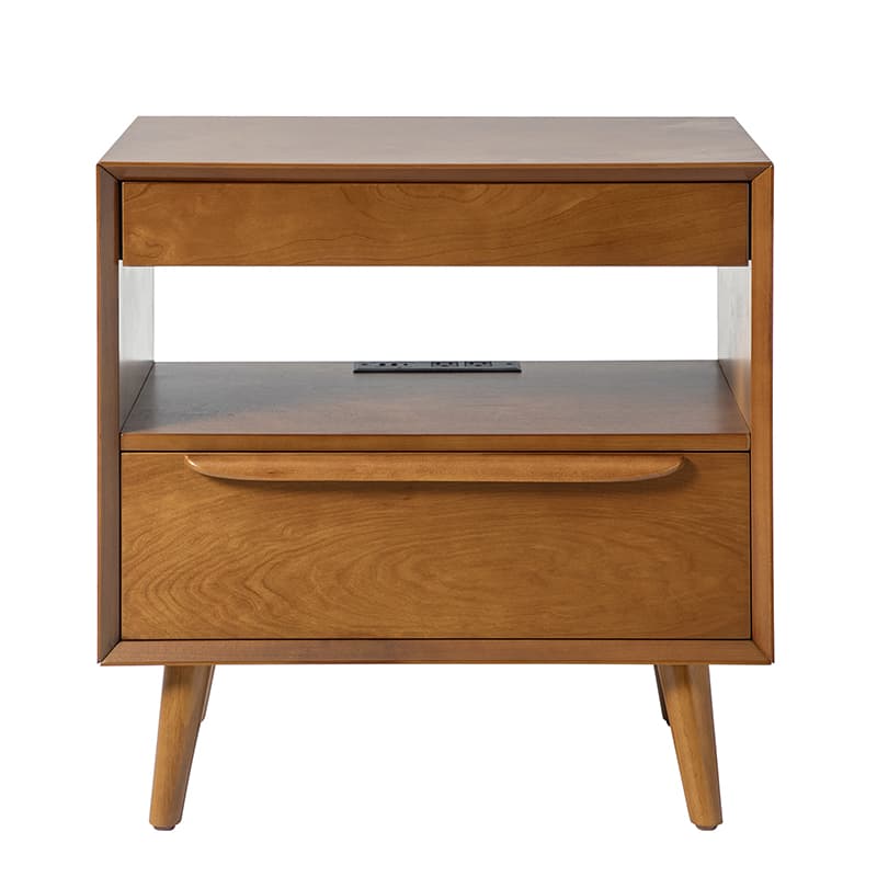 Giralda 2-Drawer Mid-century Modern Nightstand with Built-In Outlets(Optional Types)