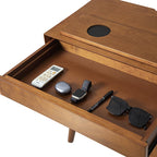 Giralda 2-Drawer Mid-century Modern Nightstand with Built-In Outlets(Optional Types)