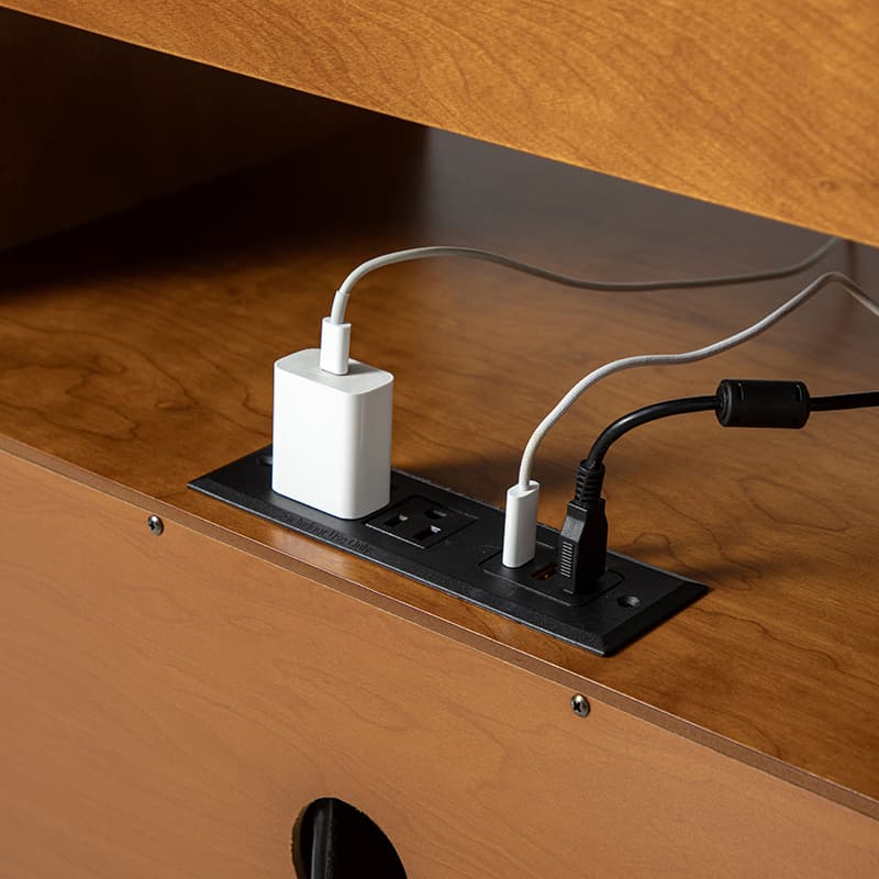 Giralda 2-Drawer Mid-century Modern Nightstand with Built-In Outlets(Optional Types)