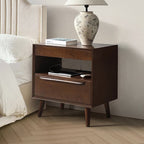 Giralda 2-Drawer Mid-century Modern Nightstand with Built-In Outlets(Optional Types)