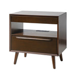 Giralda 2-Drawer Mid-century Modern Nightstand with Built-In Outlets(Optional Types)