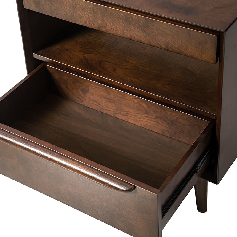 Giralda 2-Drawer Mid-century Modern Nightstand with Built-In Outlets(Optional Types)