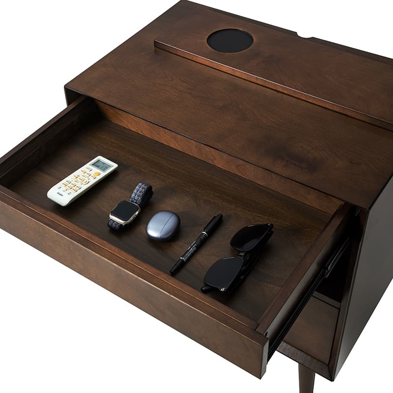 Giralda 2-Drawer Mid-century Modern Nightstand with Built-In Outlets(Optional Types)