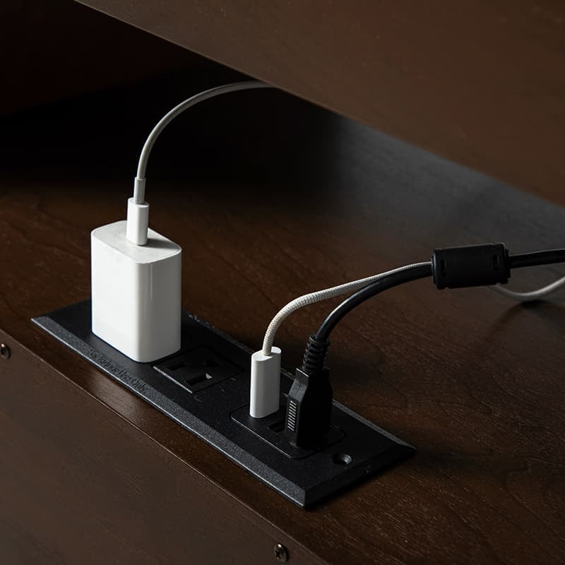 Giralda 2-Drawer Mid-century Modern Nightstand with Built-In Outlets(Optional Types)