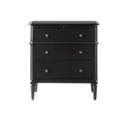 Griselda Transitional 3-Drawer Nightstand with Hidden Compartment, Pull-Out Tray & Power Outlet  Solid Wood Elegance
