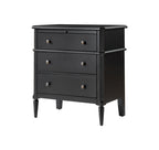 Griselda Transitional 3-Drawer Nightstand with Hidden Compartment, Pull-Out Tray & Power Outlet  Solid Wood Elegance