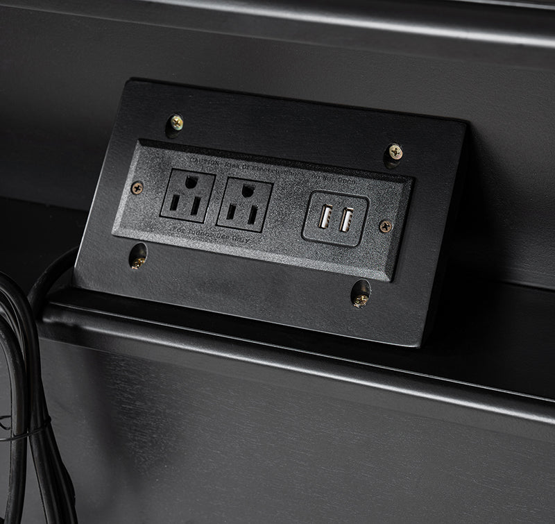 Griselda Transitional 3-Drawer Nightstand with Hidden Compartment, Pull-Out Tray & Power Outlet  Solid Wood Elegance