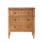Griselda Transitional 3-Drawer Nightstand with Hidden Compartment, Pull-Out Tray & Power Outlet  Solid Wood Elegance
