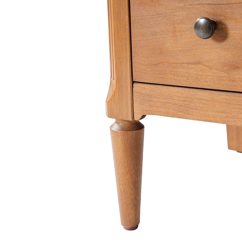 Griselda Transitional 3-Drawer Nightstand with Hidden Compartment, Pull-Out Tray & Power Outlet  Solid Wood Elegance
