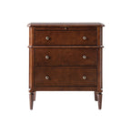 Griselda Transitional 3-Drawer Nightstand with Hidden Compartment, Pull-Out Tray & Power Outlet  Solid Wood Elegance
