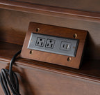 Griselda Transitional 3-Drawer Nightstand with Hidden Compartment, Pull-Out Tray & Power Outlet  Solid Wood Elegance