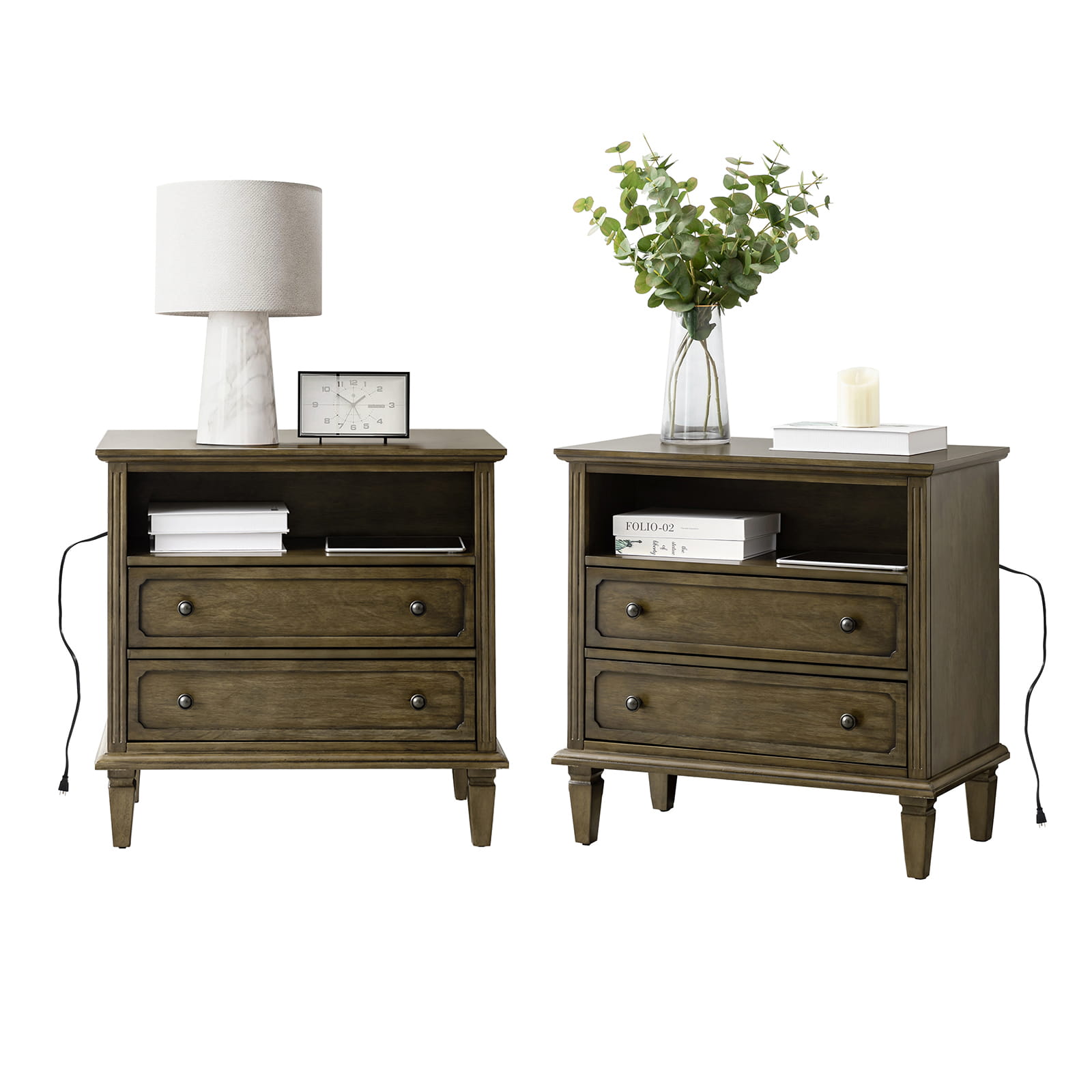 Galatea 2 - Drawer Solid Wood Nightstand Chest(Optional Types)