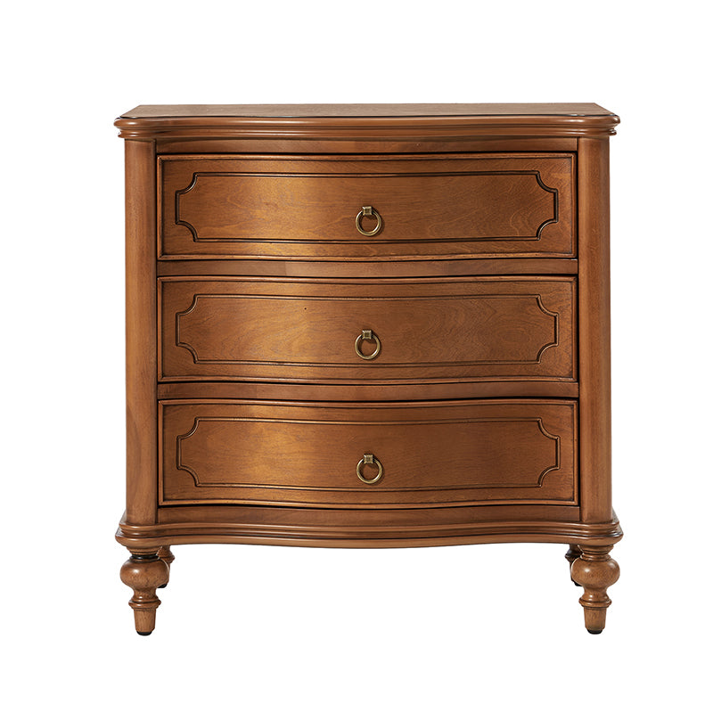 Bernhard 3-Drawer Traditional Style Nightstand Chest with Built-In Outlets(Optional Types)