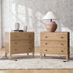 Lorenz Transitional 3-Drawer Nightstand with Charging Station(Optional Types)