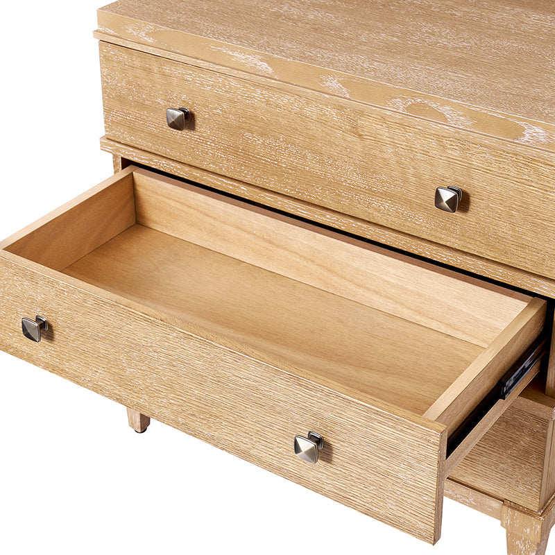 Lorenz Transitional 3-Drawer Nightstand with Charging Station(Optional Types)