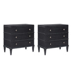 Lorenz Transitional 3-Drawer Nightstand with Charging Station(Optional Types)