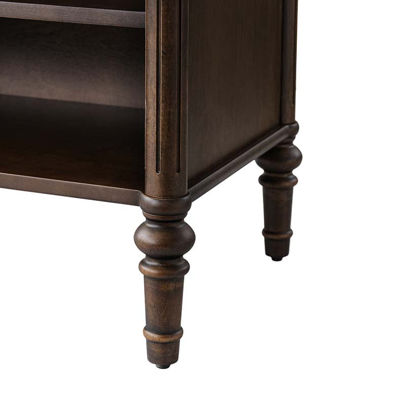 Derk Fluted Fronts Transitional Nightstand and End Table with Drawers and USB/Type-C Outlets