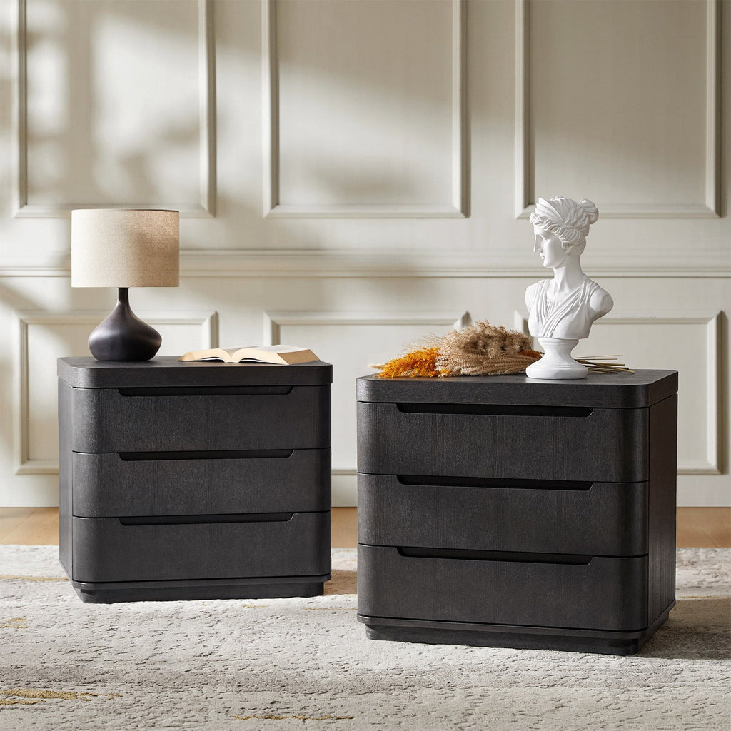 Yolanda Large 3-Drawer Nightstand with Hidden Storage(Optional Types)