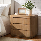 Yolanda Large 3-Drawer Nightstand with Hidden Storage(Optional Types)