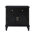 Camilo 27 Tall Arched Faux Rattan Nightstand With Built-In Outlets(Optional Types)