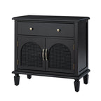 Camilo 27 Tall Arched Faux Rattan Nightstand With Built-In Outlets(Optional Types)