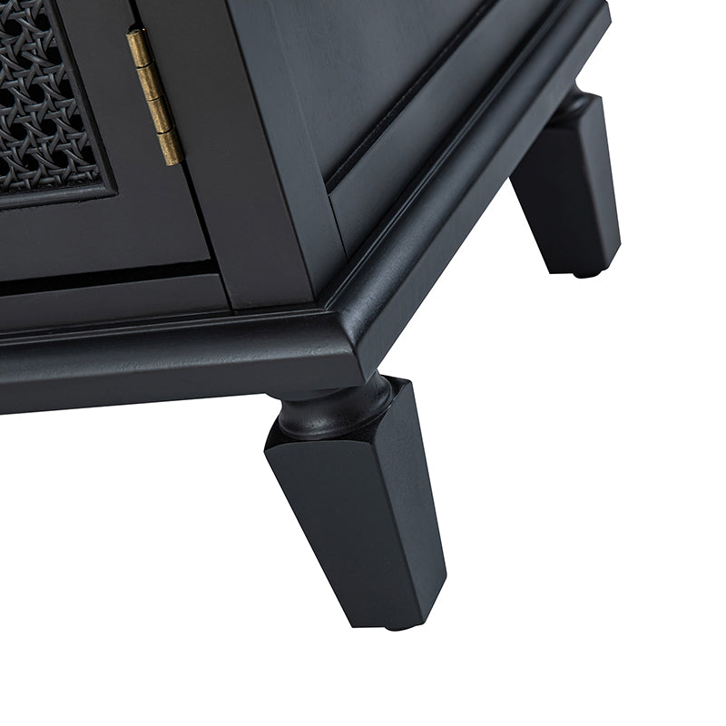 Camilo 27 Tall Arched Faux Rattan Nightstand With Built-In Outlets(Optional Types)