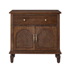 Camilo 27 Tall Arched Faux Rattan Nightstand With Built-In Outlets(Optional Types)