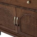 Camilo 27 Tall Arched Faux Rattan Nightstand With Built-In Outlets(Optional Types)