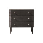 Modern Nightstand with Power Outlet & Curved Design