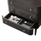 Modern Nightstand with Power Outlet & Curved Design