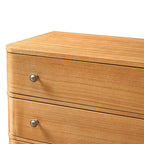 Modern Nightstand with Power Outlet & Curved Design