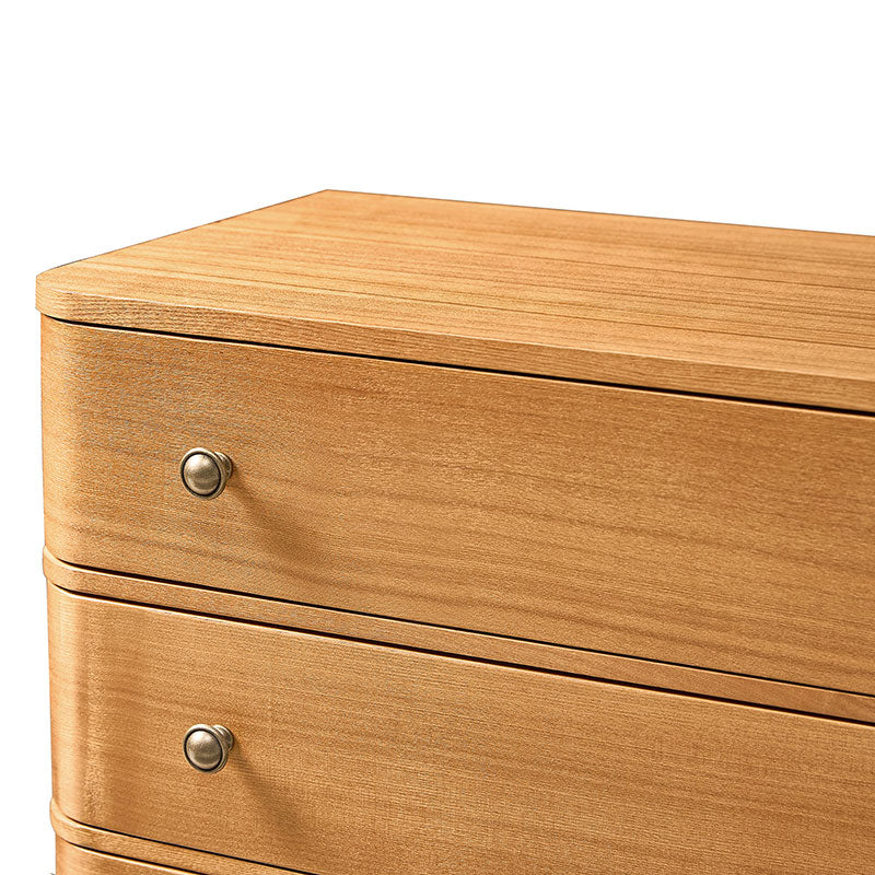 Modern Nightstand with Power Outlet & Curved Design