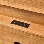 Modern Nightstand with Power Outlet & Curved Design