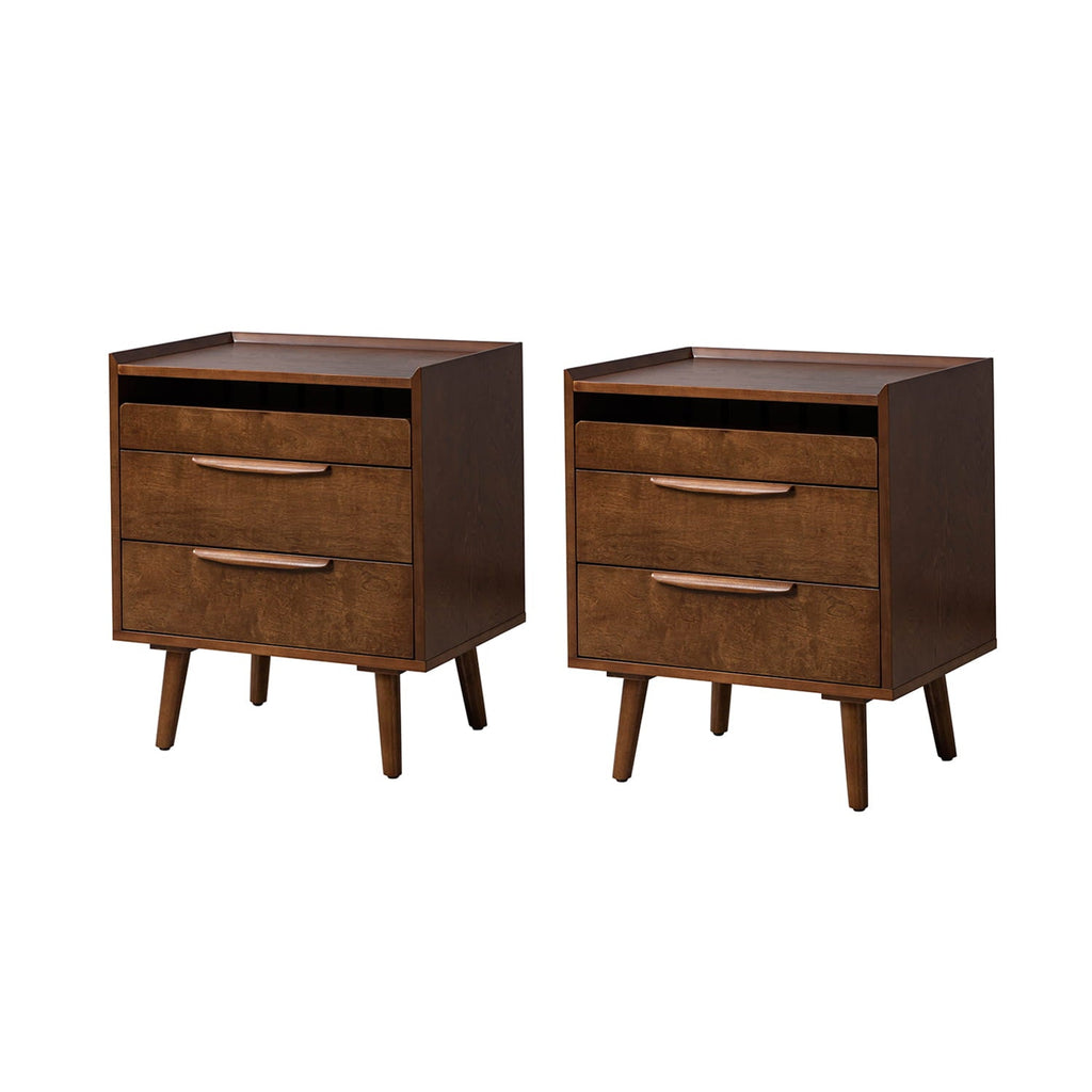 Janet 3 - Drawer Nightstand(Optional Types)