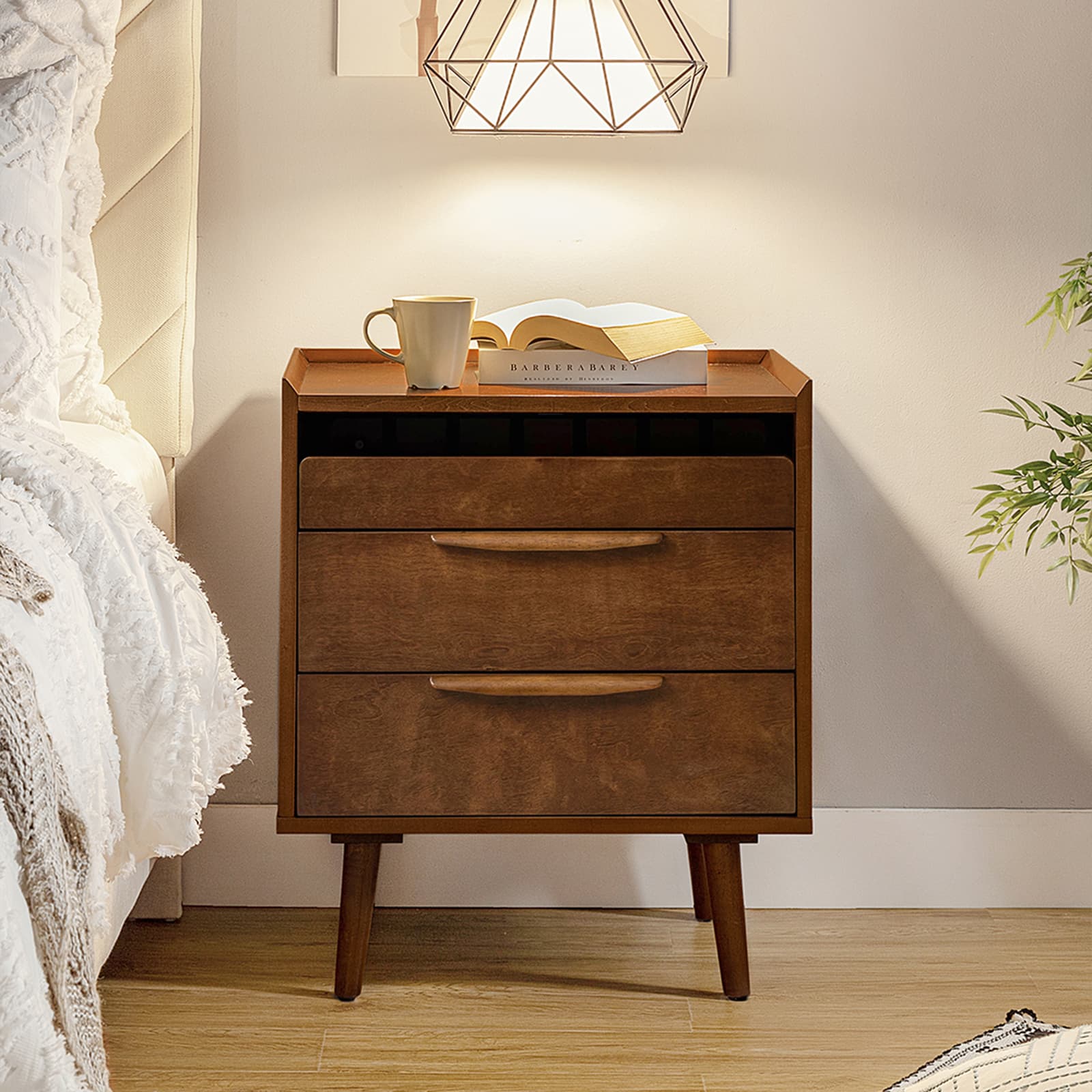 Janet 3 - Drawer Nightstand(Optional Types)