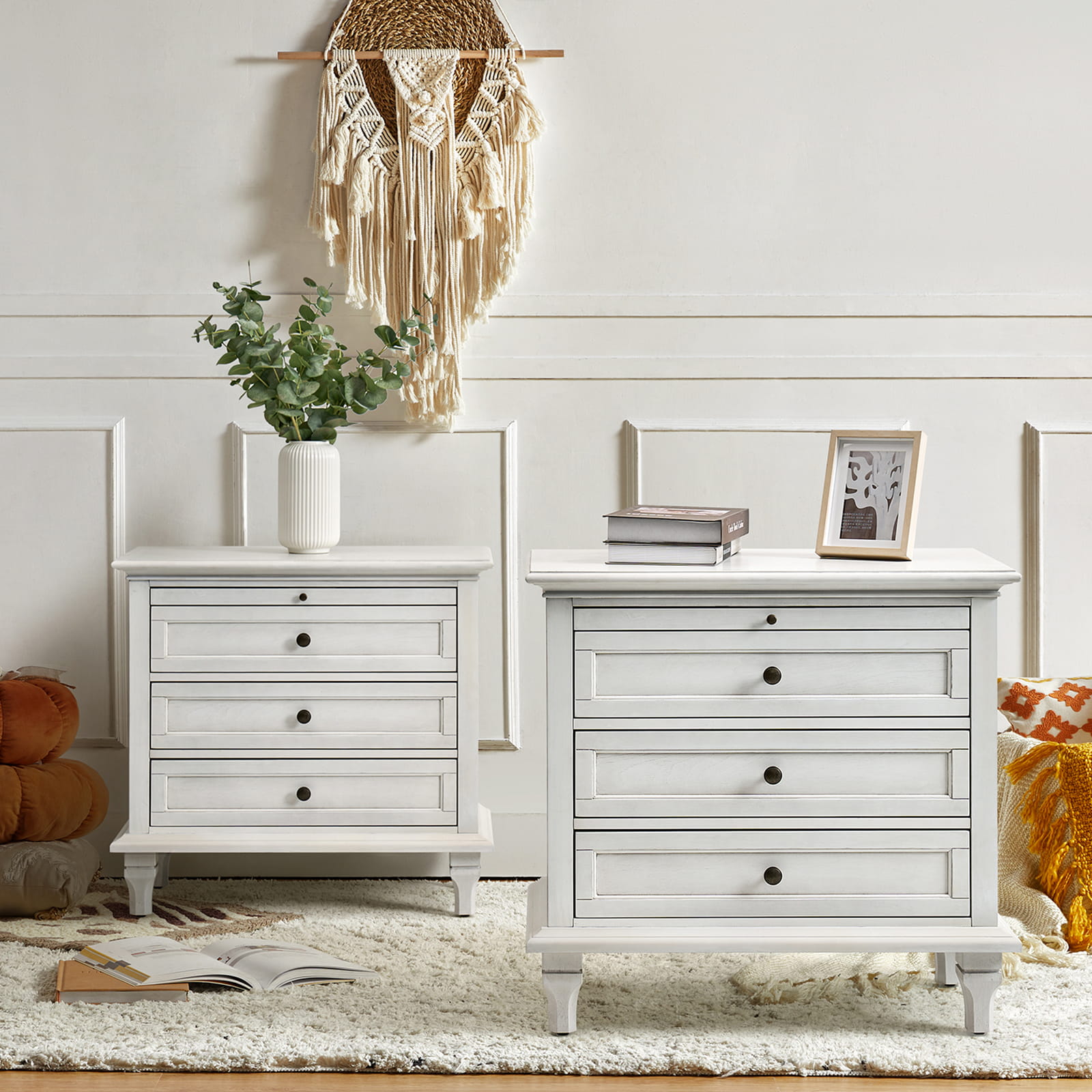 Galatea 3 - Drawer Nightstand Chest with Built-In Outlets(Optional Types)