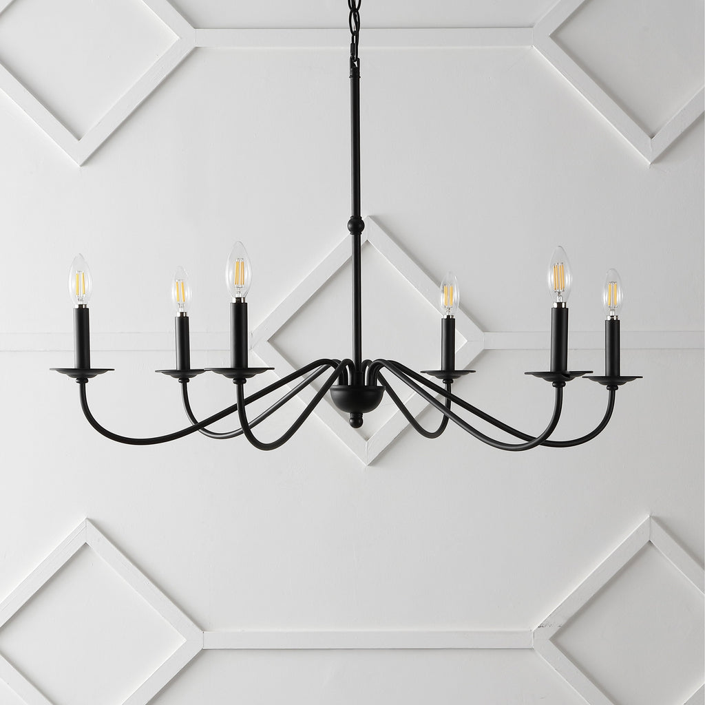 34.75 6-Light Iron LED Chandelier, by JONATHAN Y