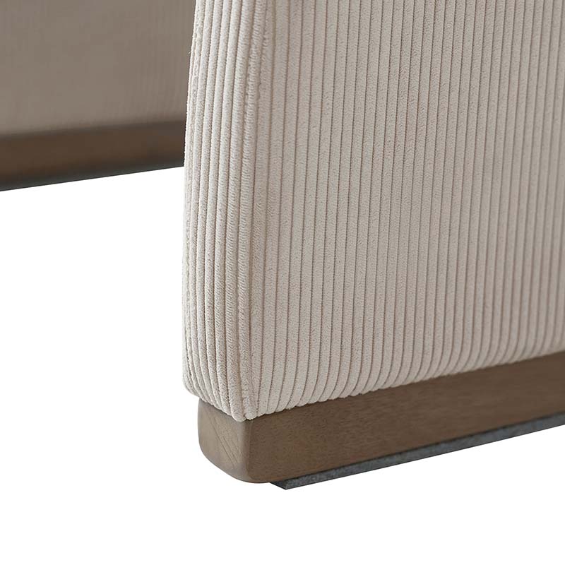 Richard Rounded Modern Design Corduroy Ottoman