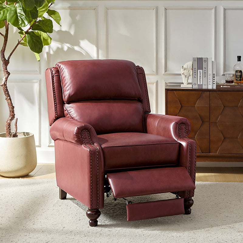 Consuela Mid-century Genuine Leather Recliner
