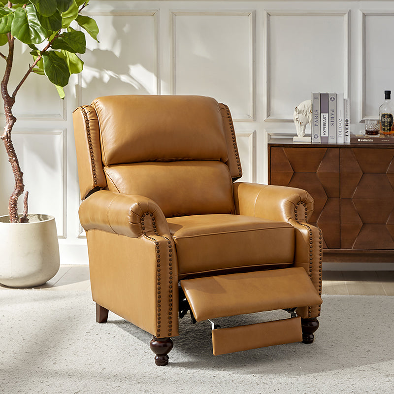 Consuela Mid-century Genuine Leather Recliner