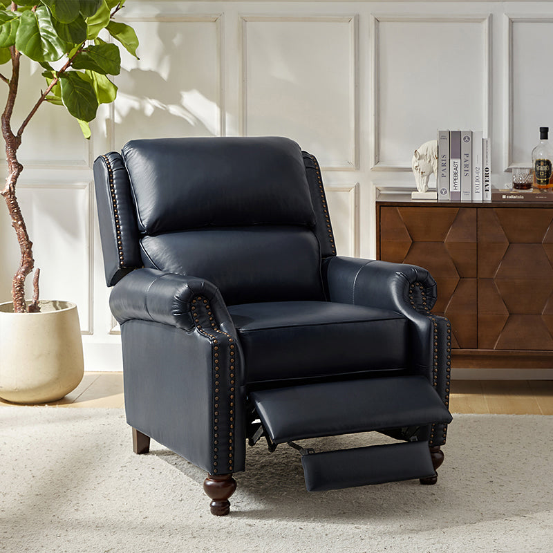 Consuela Mid-century Genuine Leather Recliner