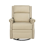 Canace Modern Genuine Leather Manual Glider Rocker Recliner