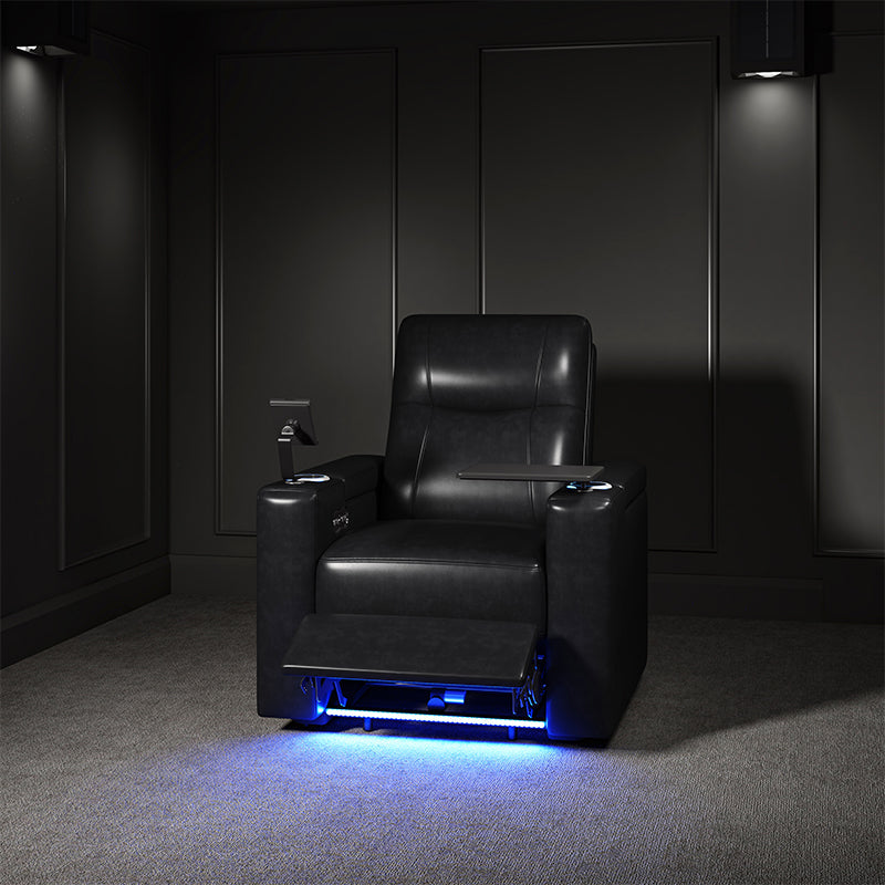 Iliana Electric Genuine Leather Recliner with Small Table and Phone Holder