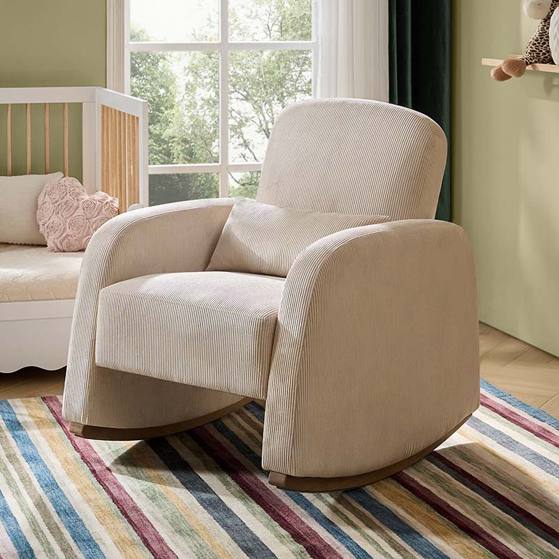 Richard Modern Solid Wood Rocking Chair with Lumbar Pillow