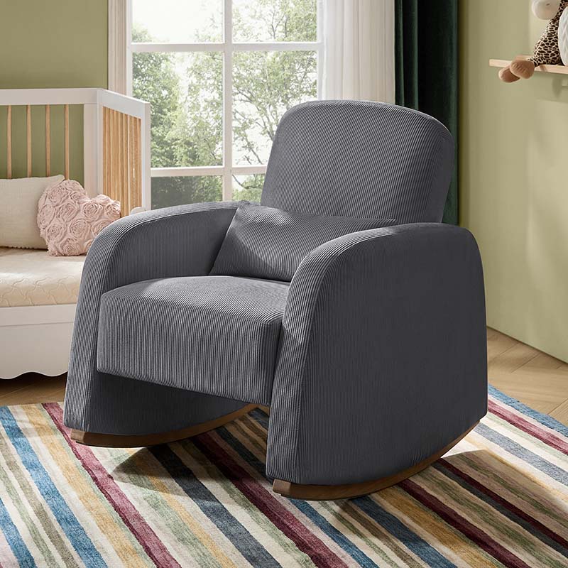 Richard Modern Solid Wood Rocking Chair with Lumbar Pillow